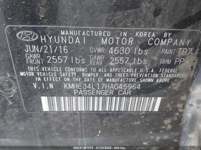KMHE34L17HA045964 Hyundai Sonata Hybrid Limited