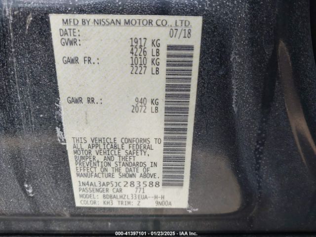 1N4AL3AP5JC283588 Nissan Altima 2.5 Sr