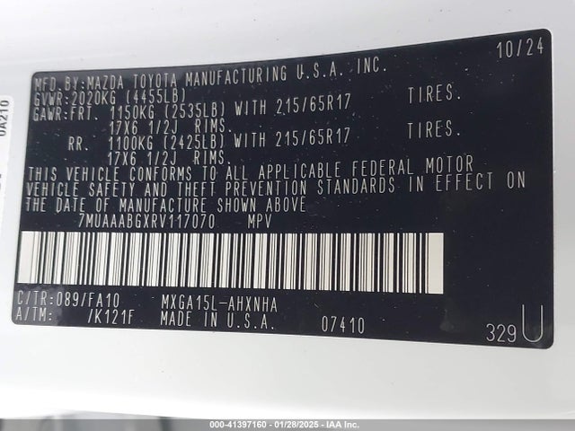 7MUAAABGXRV117070 Toyota Corolla Cross L