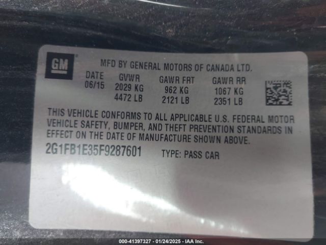 2G1FB1E35F9287601 Chevrolet Camaro 2ls