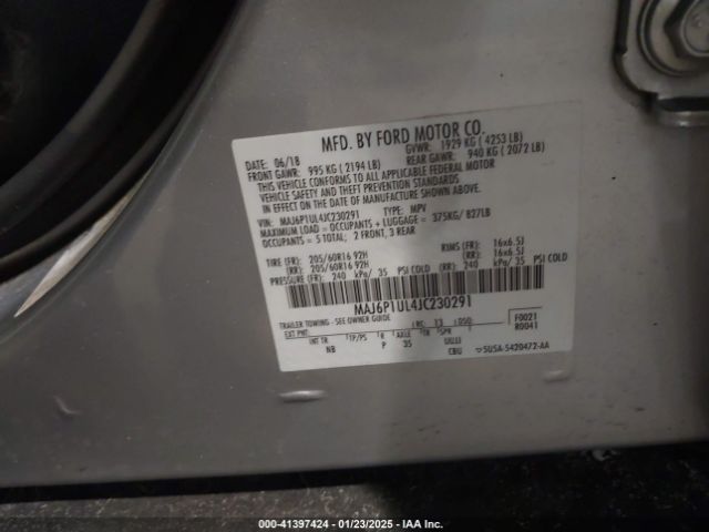 MAJ6P1UL4JC230291 Ford Ecosport Se