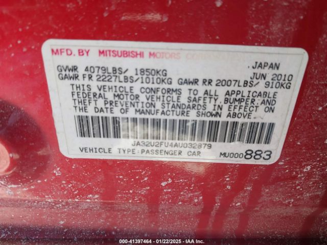2010 MITSUBISHI LANCER JA32U2FU4AU032879 Photo 8