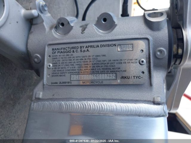 2016 APRILIA TUONO ZD4TYUA06GS000292 Photo 9