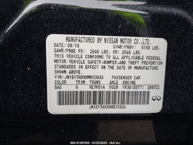 JN1EV7ARXHM833924 Infiniti Q50 3.0t Premium