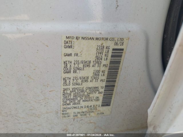 5N1AZ2MG1JN164371 Nissan MURANO S