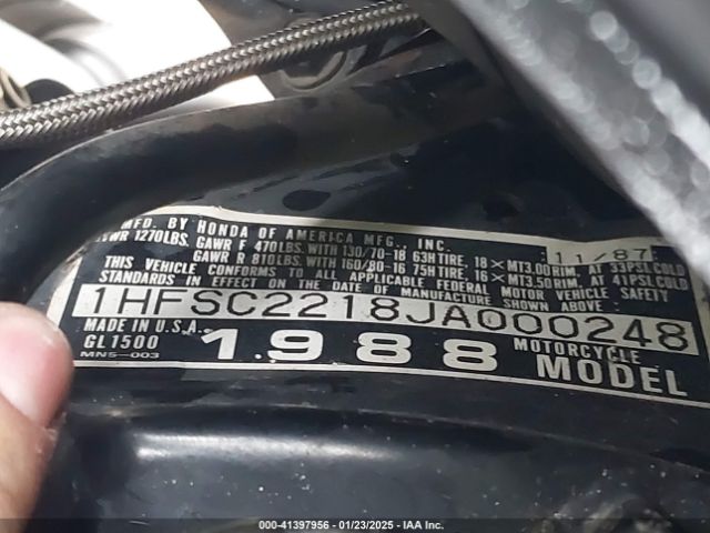 1988 HONDA GL1500 1HFSC2218JA000248 Photo 9