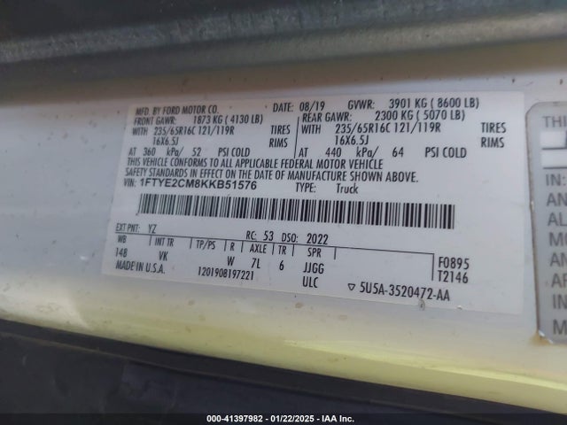 Ford 2019 2019 1FTYE2CM8KKB51576 Image 9