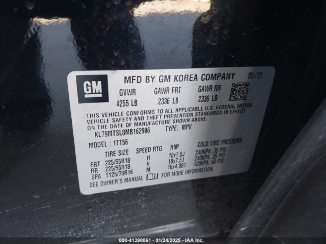 KL79MTSL8MB162986 Chevrolet Trailblazer Fwd Rs