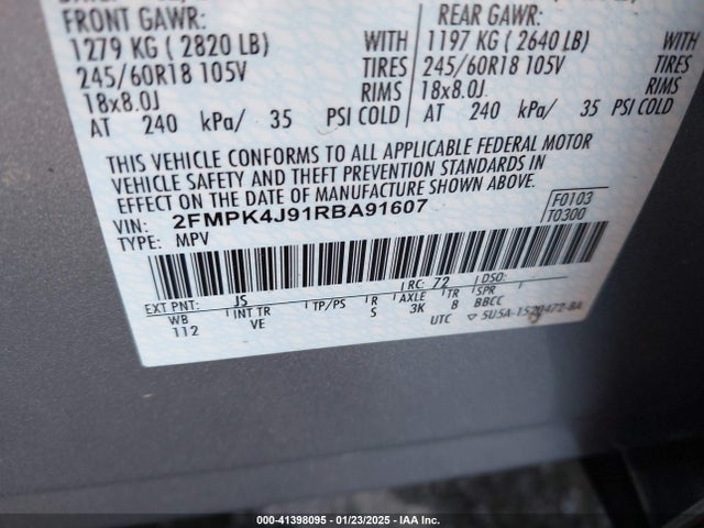 Ford EDGE SEL 2024 2FMPK4J91RBA91607 Image 9