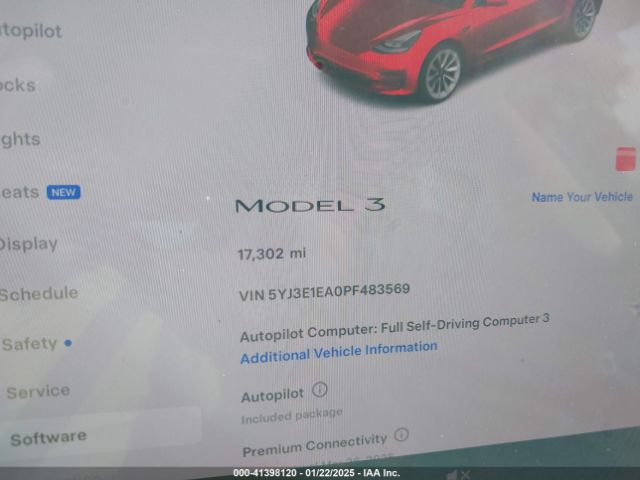 5YJ3E1EA0PF483569 Tesla Model 3 Rear-wheel Drive