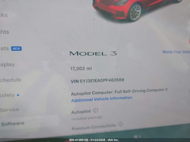 5YJ3E1EA0PF483569 Tesla Model 3 Rear-wheel Drive