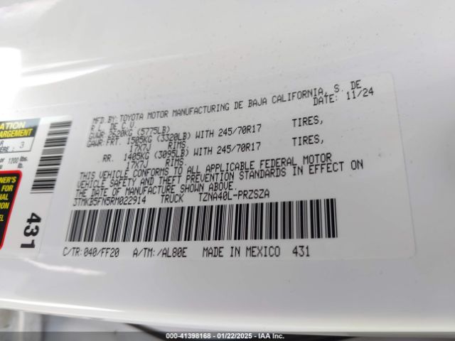 3TMKB5FN5RM022914 Toyota Tacoma Sr5