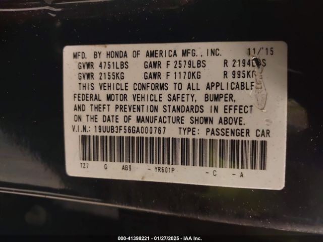 2016 ACURA TLX 19UUB3F56GA000767 Photo 8