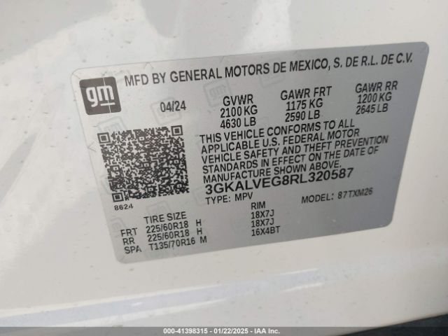 3GKALVEG8RL320587 GMC Terrain Awd Slt