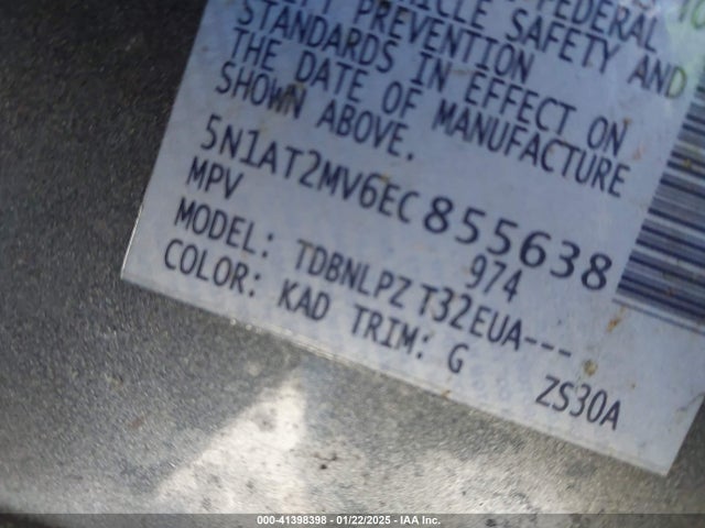 Nissan ROGUE S 2014 5N1AT2MV6EC855638 Image 9
