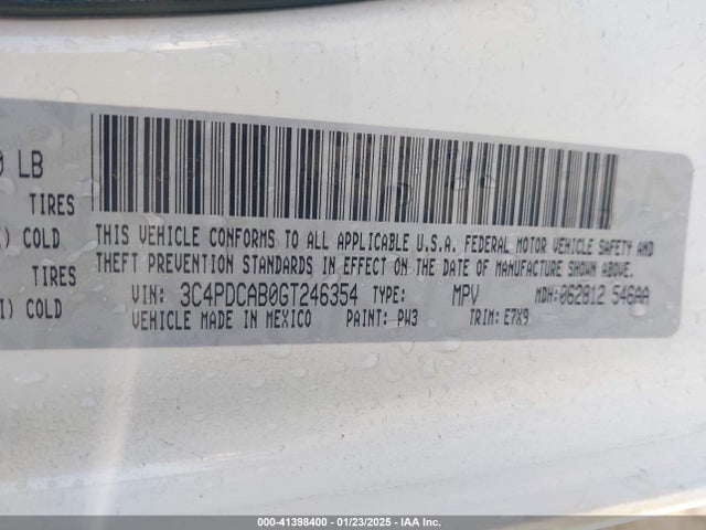 Dodge JOURNEY SE 2016 3C4PDCAB0GT246354 Image 9