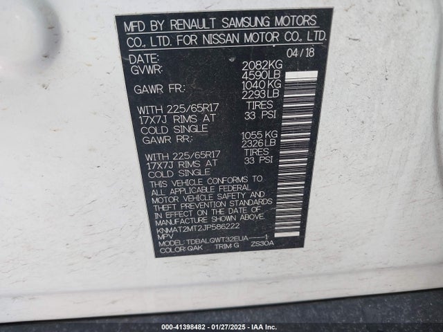 Nissan ROGUE SV 2018 KNMAT2MT2JP586222 Image 9