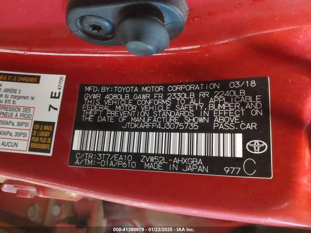 JTDKARFP4J3075735 Toyota Prius Prime Advanced