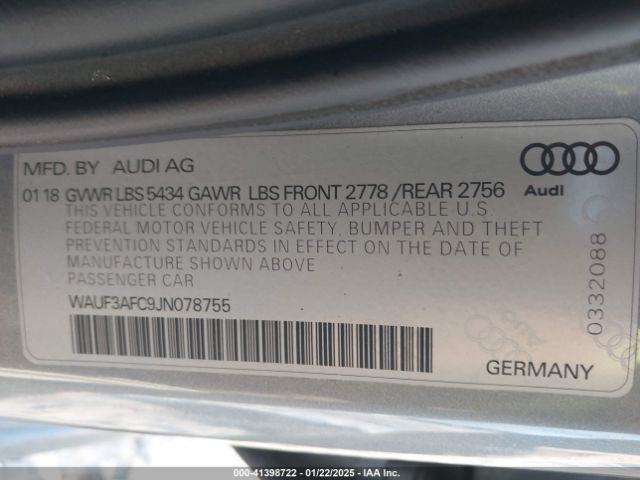 WAUF3AFC9JN078755 Audi A6 3.0t Premium/3.0t Sport