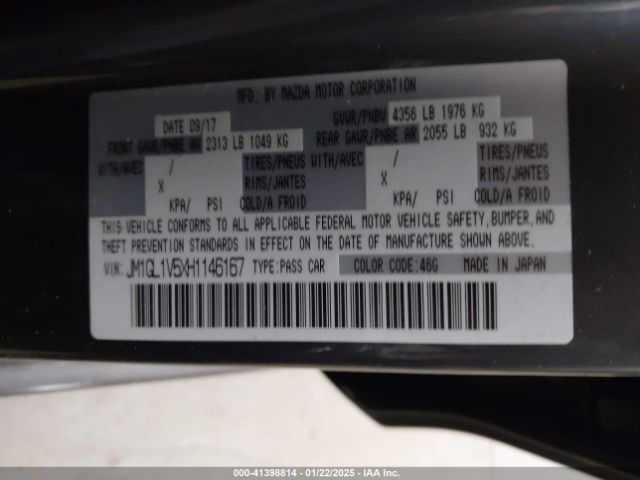 JM1GL1V5XH1146167 Mazda Mazda6 Touring
