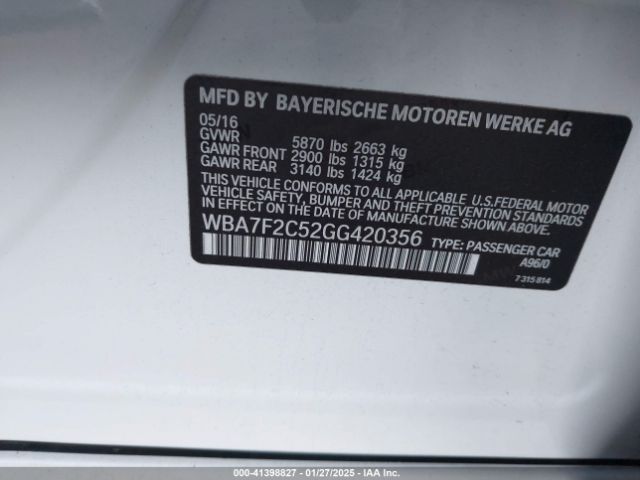 2016 BMW 750I WBA7F2C52GG420356 Photo 8