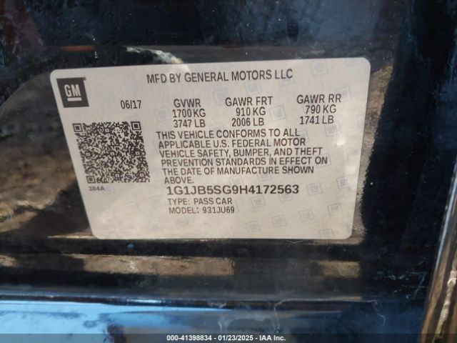 1G1JB5SG9H4172563 Chevrolet Sonic Ls Auto