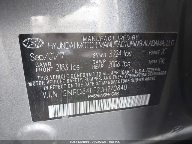 Hyundai ELANTRA SEL 2018 5NPD84LF2JH270840 Image 9