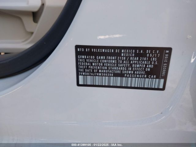 3VWDB7AJ7HM386398 Volkswagen Jetta 1.4t Se