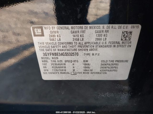 2016 CADILLAC SRX 3GYFNBE34GS532570 Photo 8