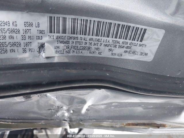 1C4RJFAG9JC285381 Jeep Grand Cherokee Altitude 4x4