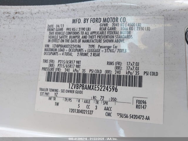 1ZVBP8AMXE5224596 Ford Mustang