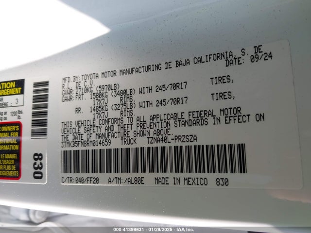 Toyota Tacoma Sr5 2024 3TMKB5FN8RM014659 Image 8