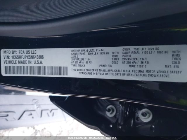 2025 RAM 1500 1C6SRFJPXSN643806 Photo 8