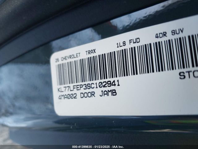 KL77LFEP3SC102941 Chevrolet Trax Fwd Ls