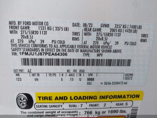 1FMJU1J87PEA64306 Ford Expedition Xlt