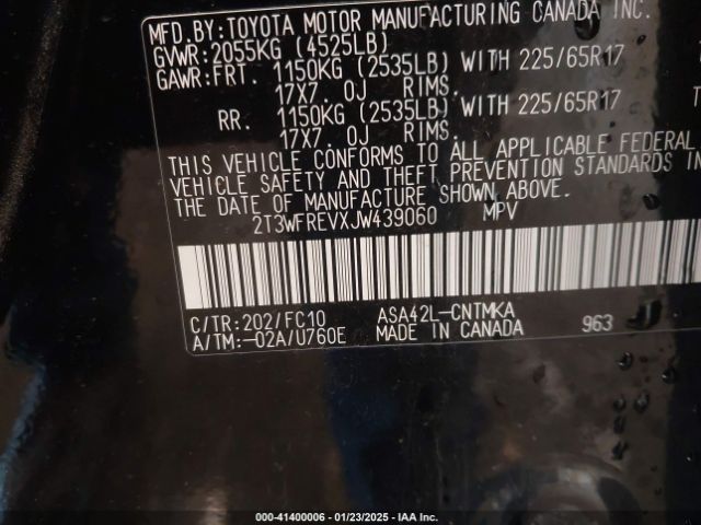 2T3WFREVXJW439060 Toyota Rav4 Adventure/xle