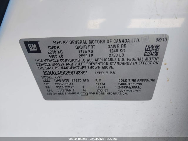 Chevrolet EQUINOX LS 2014 2GNALAEK2E6103891 Image 9