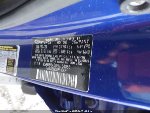 2022 HYUNDAI VENUE KMHRB8A30NU134088 Photo 8
