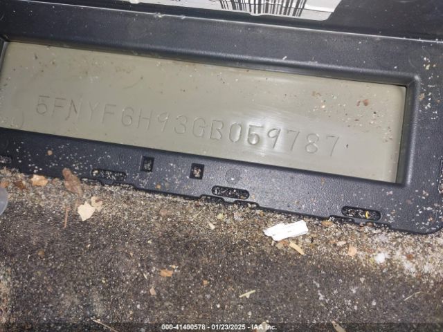 5FNYF6H93GB059787 Honda Pilot Touring