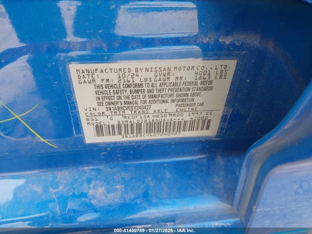 Nissan SENTRA SV 2025 3N1AB8CV6SY240427 Image 9