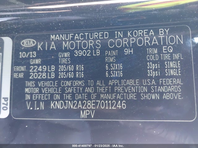 KIA Soul 2014 KNDJN2A28E7011246 Image 9