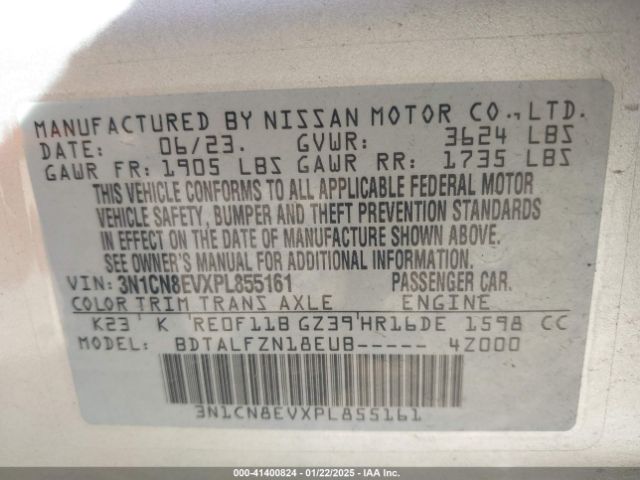 3N1CN8EVXPL855161 Nissan Versa 1.6 Sv Xtronic Cvt