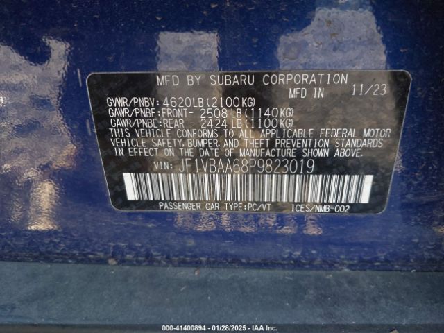 JF1VBAA68P9823019 Subaru WRX