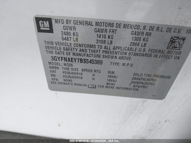 2011 CADILLAC SRX 3GYFNAEY7BS545389 Photo 8