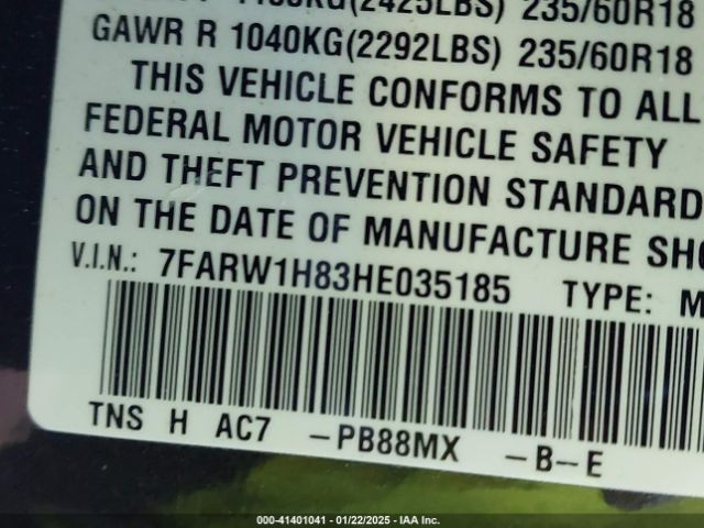 7FARW1H83HE035185 Honda Cr-v Ex-l/ex-l Navi