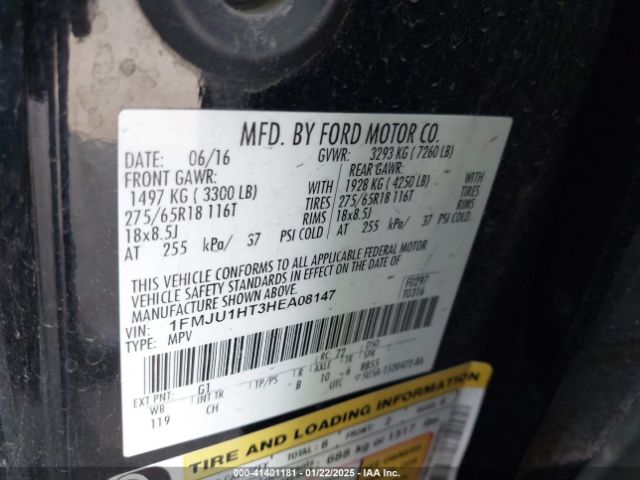1FMJU1HT3HEA08147 Ford Expedition Xlt