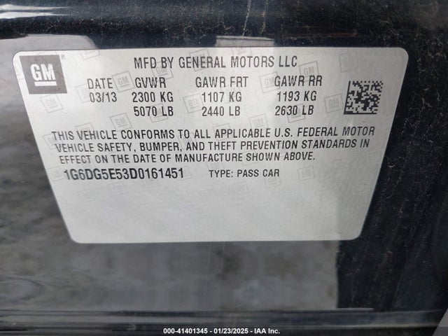 2013 CADILLAC CTS 1G6DG5E53D0161451 Photo 8