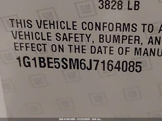 1G1BE5SM6J7164085 Chevrolet Cruze Lt Auto