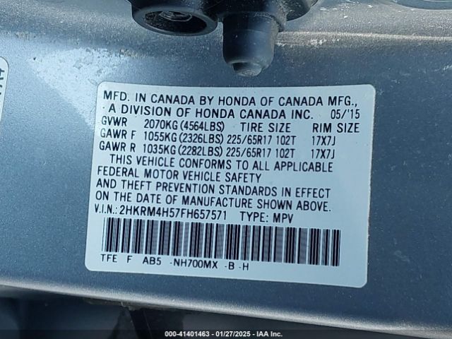 2HKRM4H57FH657571 Honda CR-V EX