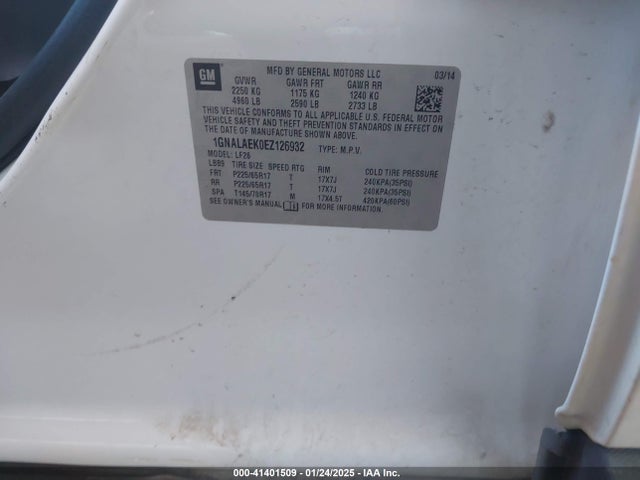 1GNALAEK0EZ126932 Chevrolet EQUINOX LS